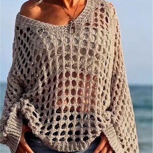 Women's Beige Knit Sweater XXL NWT